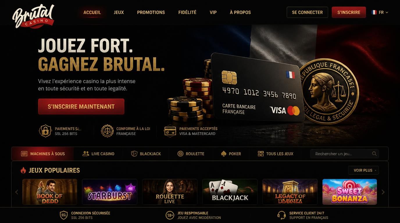 une image illustrant les paiements légaux encadrés en France sur Brutal Casino