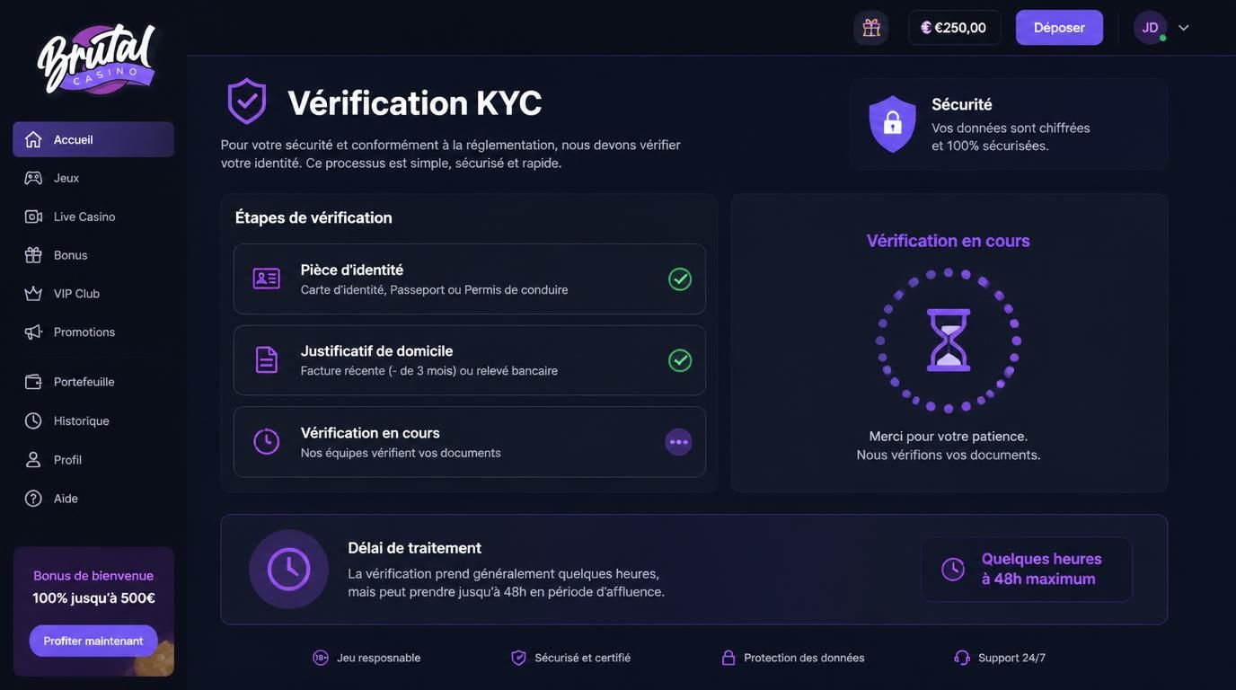Contrôle KYC en cours